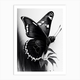 Black Swallowtail Butterfly Graffiti Illustration 2 Art Print