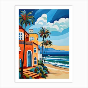 Huntington Beach, California, Matisse And Rousseau Style 3 Art Print