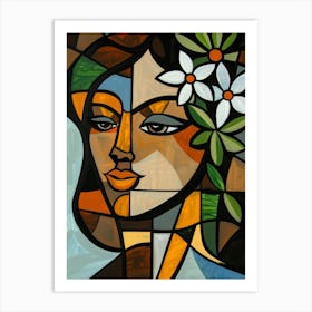 Stained Glass Of A Woman Art Print