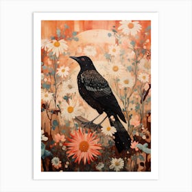 Magpie 2 Detailed Bird Painting Art Print
