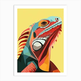 Rhinoceros Iguana Abstract Modern Illustration 4 Art Print