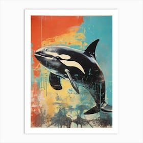 Orca Whale Screen Print Inspired 2 Art Print