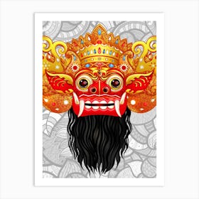 Buddhist Mask - Barong, Balinese mask, Bali mask print Art Print