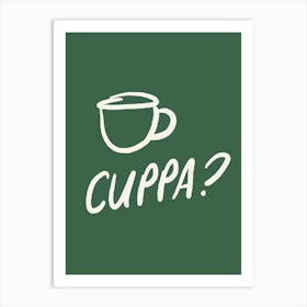 Cuppa green and cream kitchen Art Print