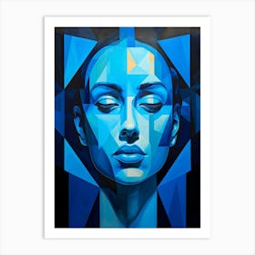 Abstract Geometric Lady Portrait 34 Art Print