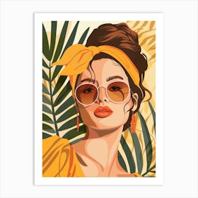 Boho Woman In Sunglasses Art Print