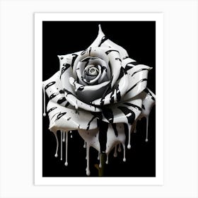 Black And White Rose Art Print