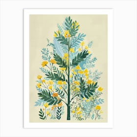 Sequoia Tree Flat Illustration 3 Art Print