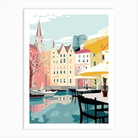 Helsinki, Finland, Flat Pastels Tones Illustration 4 Art Print