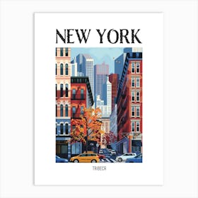 Tribeca New York Colourful Silkscreen Illustration 4 Poster Art Print