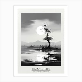 Tranquility Abstract Black And White 4 Poster Art Print