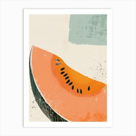 Cantaloupe Close Up Illustration 2 Art Print