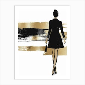 Woman In Black And Gold 1 Art Print