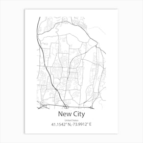 New City,United States Minimalist Map Póster