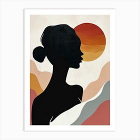 Silhouette Of A Woman, Minimalism 4 Art Print