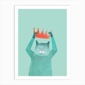 Cat With A Crown Art Print