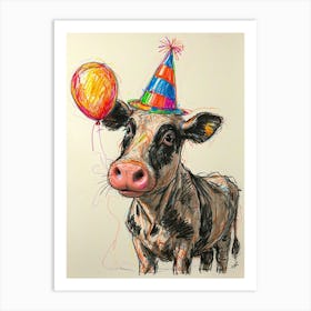 Birthday Cow 5 Art Print