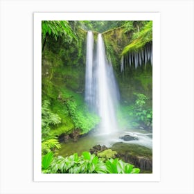 Banyumala Twin Waterfalls, Indonesia Realistic Photograph (3) Art Print