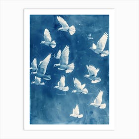 Doves In Flight 4 Art Print