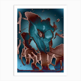 Watercolor Abstraction Blue Indigo Art Print