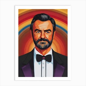 Sean Connery Illustration Movies Art Print