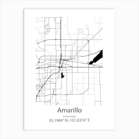 Amarillo,United States Minimalist Map Art Print