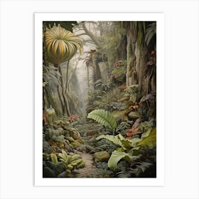 Vintage Jungle Botanical Illustration Venus Flytrap 1 Art Print