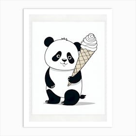 Panda Ice Cream Art Print