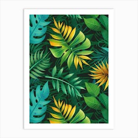 Tropical Leaves Seamless Pattern 3 Art Print