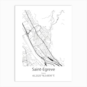 Saint Egreve,France Minimalist Map Art Print