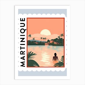 Martinique Travel Stamp Poster Art Print
