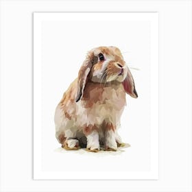 Holland Lop  Rabbit Kids Illustration 3 Art Print