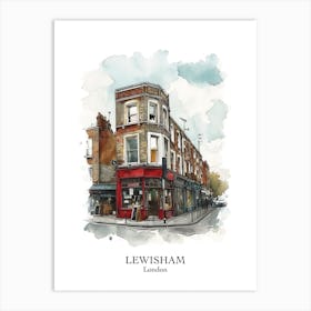 Lewisham London Borough   Street Watercolour 4 Poster Art Print