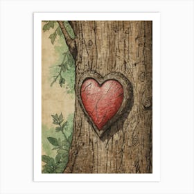 Heart On A Tree 1 Art Print