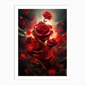 Exploding Roses Art Print