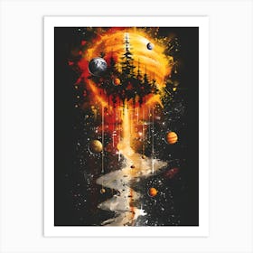 Planets And Trees Art Print