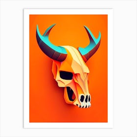 Animal Skull Orange Pop Art Art Print