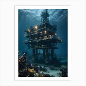 Underwater Oil Rig-Reimagined 4 Art Print