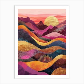 Sunset In The Mountains 33 Art Print