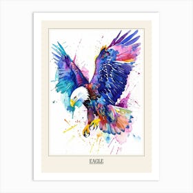 Eagle Colourful Watercolour 4 Poster Art Print