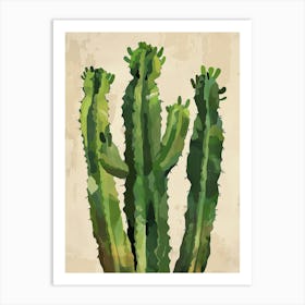 Devils Tongue Cactus Minimalist Abstract 1 Art Print