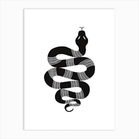 Large Snake Stripes Blk Art Print