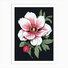 Pink Anemone Flower 1 Art Print