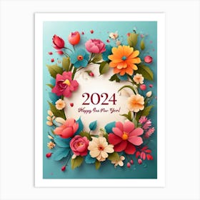 Happy New Year 2024 Art Print