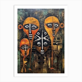 Beyond Borders: African Tribal Mask Odyssey Art Print