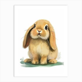 Holland Lop  Rabbit Kids Illustration 4 Art Print