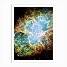 Crab Nebula. M1, NGC 1952 ⛔ HQ-quality (NASA Hubble Space Telescope) — space poster, science poster, space photo Art Print