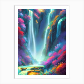 Colorful Waterfall Art Print