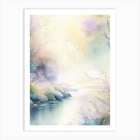Flowing Water Waterscape Gouache 1 Art Print