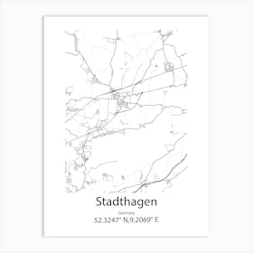 Stadthagen,Germany Minimalist Map Art Print